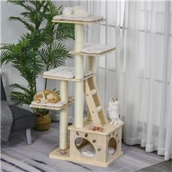 Picture of 212 Main D30-307 PawHut Multi-Level Cat Tree Condo Tower with Sisal-Covered Scratching Post