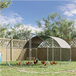 Picture of 212 Main D51-321V01 9.2 x 12.5 x 6.5 ft. PawHut Galvanized Large Metal Chicken Coop Cage&#44; Silver
