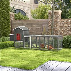 Picture of 212 Main D51-362V00GY 118 in. PawHut Extra Large Chicken Coop with Asphalt Roof&#44; Gray