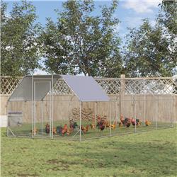 Picture of 212 Main D51-373V03SR 24.9 x 9.2 x 6.4 ft. PawHut Metal Chicken Coop Run with Cover