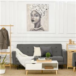 Picture of 212 Main L00-012 39.25 x 31.5 in. Homcom Hand-Painted Canvas Wall Art for Living Room Bedroom & Painting Gold African Woman