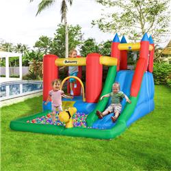 342-018V80 Outsunny 6-in-1 Kids Bounce House Inflatable Water Slide with Pool