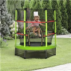 Picture of 212 Main 342-032GN 5 ft. Outsunny Kids Trampoline with Enclosure Net for Age 3 to 6 Years&#44; Green
