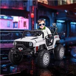 Picture of 212 Main 370-240V80WT 12V Aosom Kids Ride-on Truck Toys with Remote Control&#44; White