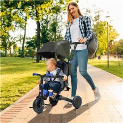 Picture of 212 Main 370-258V00BU Qaba 3-in-1 Toddler Trike Push Tricycle & Balance Bike with Adjustable Settings for Ages 1.5 to 4 Years&#44; Blue