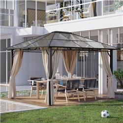 84C-069 10 x 12 ft. Outsunny Hardtop Gazebo Canopy with Polycarbonate Roof -  212 Main