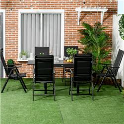 Picture of 212 Main 84G-091V00BK Outsunny Patio Dining Set for 6 Seater Outdoor Table & Chairs&#44; Black - 7 Piece