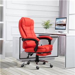 Picture of 212 Main 921-083RD Homcom High Back Ergonomic Executive Office PU Leather Computer Chair with Retractable Footrest&#44; Red