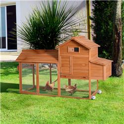 Picture of 212 Main D3-0004 83 in. PawHut Wooden Chicken Coop Tractor Hen House Portable Poultry Cage
