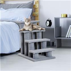 Picture of 212 Main D30-006GY 25 in. PawHut 4-Step Multi-Level Carpeted Cat Scratching Tree&#44; Gray