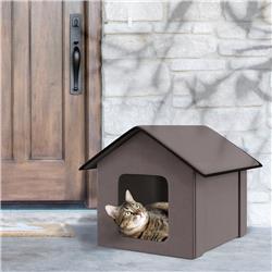 Picture of 212 Main D30-052 PawHut Heated Cat House for Outdoor & Indoor&#44; Brown
