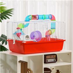 Picture of 212 Main D51-232 23 x 14 x 14 in. PawHut Large Hamster Cage with Tubes & Tunnels&#44; Red