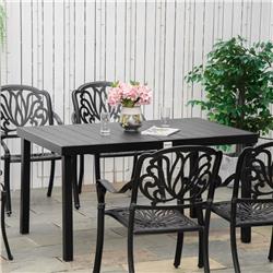 84B-917BK Outsunny Patio Dining Table, Black