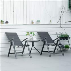 Picture of 212 Main 84B-920 Outsunny Patio Reclining Folding Chairs&#44; Black - Set of 2
