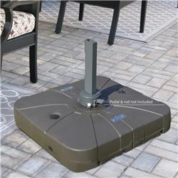 84D-123 Outsunny Square Cantilever Patio Umbrella Base with 4 Wheels for Easy Moving, Coffee