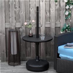 Portable Round Umbrella Table Tray - Black - 20 in. - Durable Steel Design