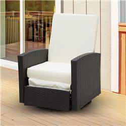 Picture of 212 Main 867-001 Outsunny Patio Wicker Recliner Chair with Footrest&#44; White