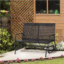 Picture of 212 Main 867-002 Outsunny Patio 2-Person Wicker Glider Bench Rocking Chair&#44; Black