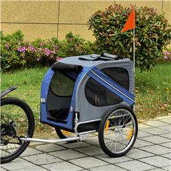 Picture of 212 Main D00-098BU Aosom Dog Bike Trailer Pet Cart Bicycle Wagon Cargo Carrier Attachment&#44; Blue & Gray