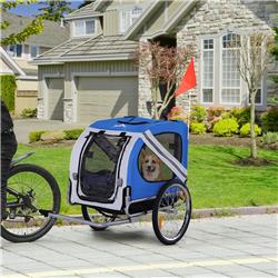 Picture of 212 Main D00-098WT Aosom Dog Bike Trailer Pet Cart Bicycle Wagon Cargo Carrier Attachment&#44; Light Blue & Gray