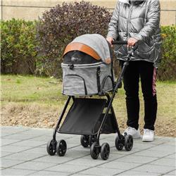 Picture of 212 Main D00-109GY PawHut Luxury Folding Pet Stroller Dog&#44; Gray