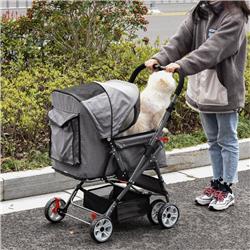 Picture of 212 Main D00-118GY PawHut Pet Stroller Foldable Dog&#44; Cat Travel Carriage with Reversible Handle&#44; Gray
