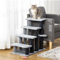 Picture of 212 Main D06-092V81 PawHut 4-Level Cat Stair Ladder&#44; Light Gray
