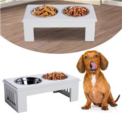 Picture of 212 Main D08-016WT PawHut 17 in. Durable Wooden Dog Feeding Station&#44; White