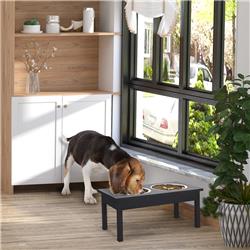 Picture of 212 Main D08-017BK PawHut 2 Stainless Steel Pet Bowls 23 in. Durable Wooden Heavy Duty Dog Feeding Station&#44; Black