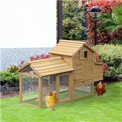 Picture of 212 Main D51-108 PawHut 59 in. Small Wooden Chicken Coop Hen House Poultry Cage&#44; Natural Wood