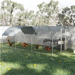Picture of 212 Main D51-117V02SR PawHut 18.5 ft. Metal Chicken Coop Run with Roof
