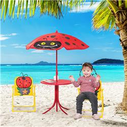 312-069RD Outsunny Kids Picnic Table & Chair Set, Red