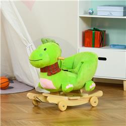 Picture of 212 Main 330-068V80 Qaba Kids Wood Rocking Horse&#44; Interactive 2-In-1 Plush Ride-On Stroller