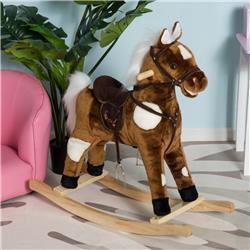 Picture of 212 Main 330-074 Qaba Kids Ride-On Rocking Horse Metal Plush Rocking Horse Chair Toy