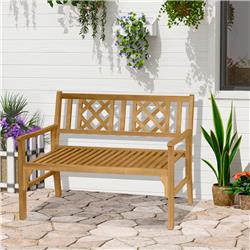 Picture of 212 Main 84B-690YL Outsunny Outdoor Foldable Garden Bench&#44; Yellow
