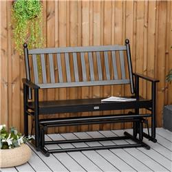 Picture of 212 Main 84B-741BK Outsunny Patio Glider Bench Outdoor Swing Rocking Chair Loveseat&#44; Black