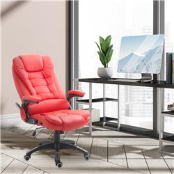 A2-0054 HomCom High Back Executive Massage Office Chair with 6 Point Vibration, Bright Red -  212 Main