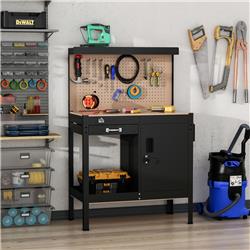 Picture of 212 Main B71-052V80 Homcom Workbench Tool Storage Work Bench Workshop Tools Table with Drawer & Peg Board