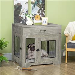 Picture of 212 Main D02-133V00GY PawHut Dog Crate Furniture with Soft Water-Resistant Cushion&#44; Gray