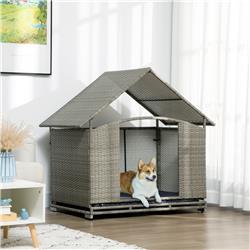 Picture of 212 Main D02-148V00GG PawHut Wicker Dog House with Canopy