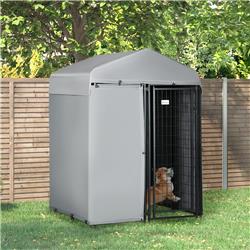 Picture of 212 Main D02-155V00GY PawHut 4 x 4 x 6 ft. Outdoor Dog Kennel with Waterproof Canopy