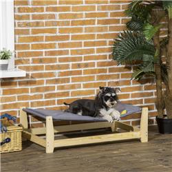 Picture of 212 Main D04-241V01LG PawHut Raised Pet Bed Wooden Dog Cot with Cushion for Small & Medium Sized Dogs for Indoors & Outdoors
