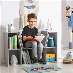 Picture of 212 Main 311-046GY Homcom Toy Chest Kids Cabinet Storage Organizer Shelf for Toys Clothes & Books&#44; Gray
