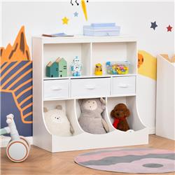 Picture of 212 Main 311-047WT Homcom Kids Bookcase Toy Storage Organizer Cabinet&#44; White