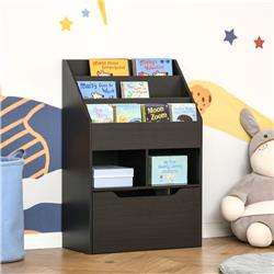 Picture of 212 Main 311-048BN Homcom Kids Bookcase Multi-Shelf Book Rack with Mobile Drawer for Books & Toys&#44; Brown