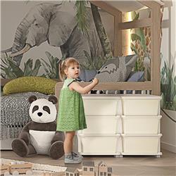 Picture of 212 Main 311-053V00CW Qaba 3 Tier Kids Storage Unit&#44; Cream