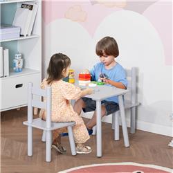 Picture of 212 Main 312-014GY Qaba Set Kids Wooden Table Chairs&#44; Gray - 3 Piece