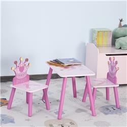 Picture of 212 Main 312-015 Qaba Kids Wood Table & Chair Set&#44; Pink - 3 Piece