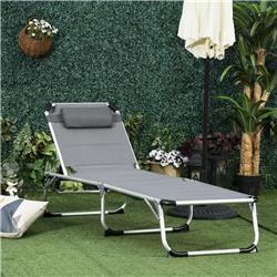 Picture of 212 Main 84B-589GY Outsunny Foldable Outdoor Chaise Lounge Chair&#44; Gray
