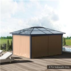 84C-226V02BN Outsunny 10 x 10 ft. Universal Gazebo Sidewall Set with 4 Panel 40 Hook & C-Ring Included for Pergolas & Cabanas, Brown
